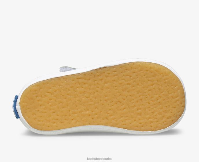 Footwear Champion Toe Cap T-Strap Sneaker Little Kid Keds 4D6HZ232 White Leather