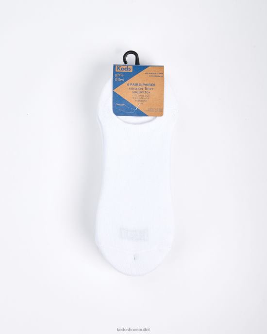 Accessories 6 PK Basic Signature Liner Big Kid Keds 4D6HZ252 White