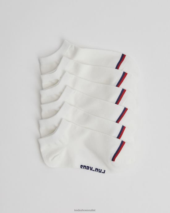 Accessories 6 PK Low Show Socks Big Kid Keds 4D6HZ253 White