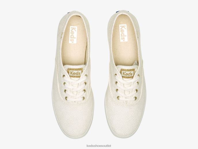 Footwear Champion Canvas Dots Print Sneaker Women Keds 4D6HZ209 White Gold