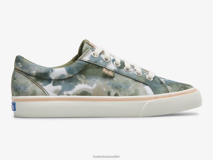 Footwear Jump Kick Canvas Abstract Floral Print Sneaker Women Keds 4D6HZ168 Olive