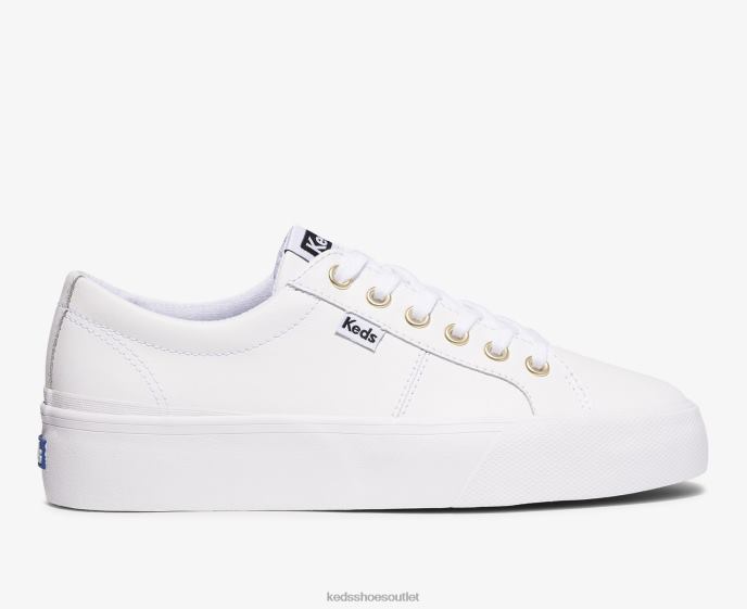 Footwear Jump Kick Duo Leather Sneaker Women Keds 4D6HZ85 White