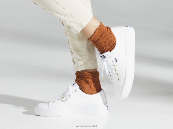 Footwear Jump Kick Duo Leather Sneaker Women Keds 4D6HZ85 White