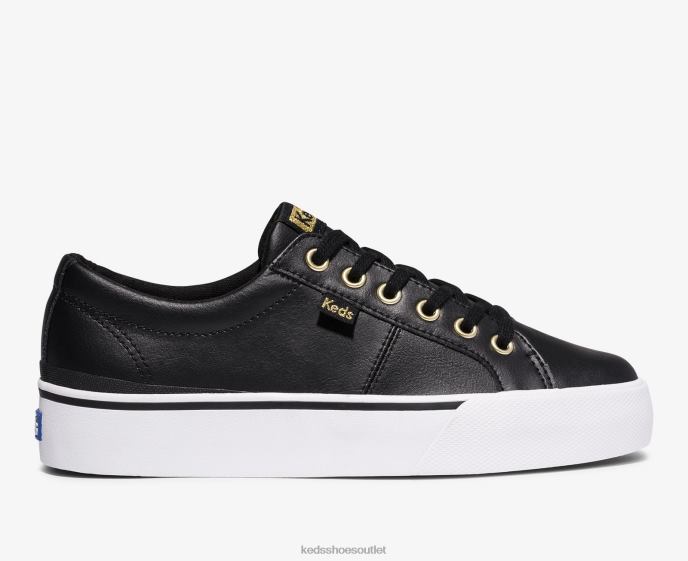 Footwear Jump Kick Duo Leather Sneaker Women Keds 4D6HZ86 Black