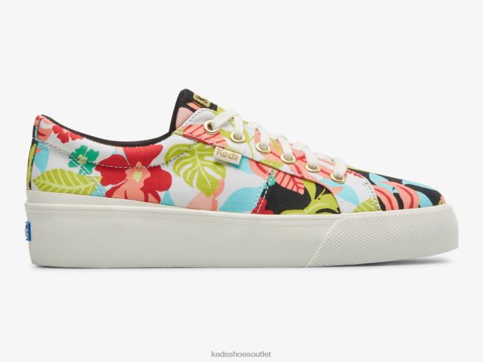 Footwear Jump Kick Duo Tropical Print Sneaker Women Keds 4D6HZ156 Black Coral