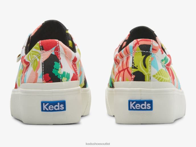 Footwear Jump Kick Duo Tropical Print Sneaker Women Keds 4D6HZ156 Black Coral