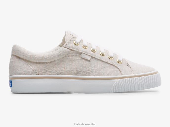 Footwear Jump Kick Linen Fleck Sneaker Women Keds 4D6HZ204 Oatmeal