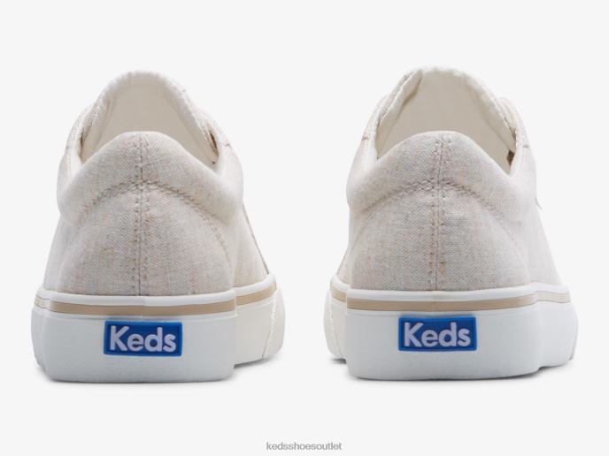 Footwear Jump Kick Linen Fleck Sneaker Women Keds 4D6HZ204 Oatmeal