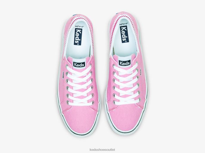 Footwear Jump Kick Rib Knit Collar Sneaker Women Keds 4D6HZ193 Neon Pink