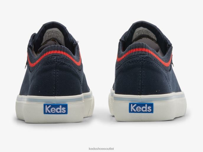 Footwear Jump Kick Rib Knit Collar Sneaker Women Keds 4D6HZ194 Navy Red