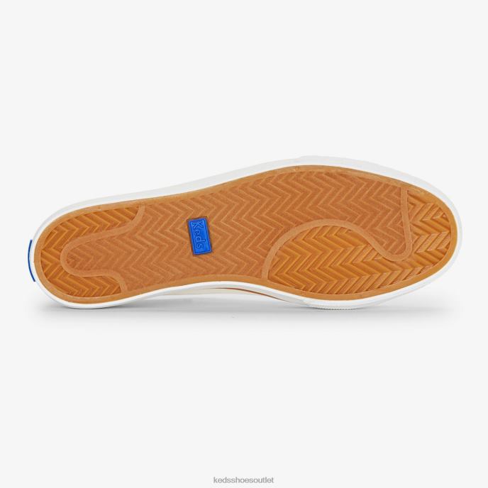 Footwear Jump Kick Rib Knit Collar Squares Canvas Sneaker Women Keds 4D6HZ76 Snow White