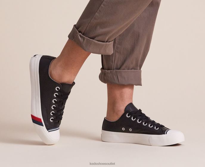 Footwear Royal Lo Classic Leather Sneaker Unisex Keds 4D6HZ135 Black