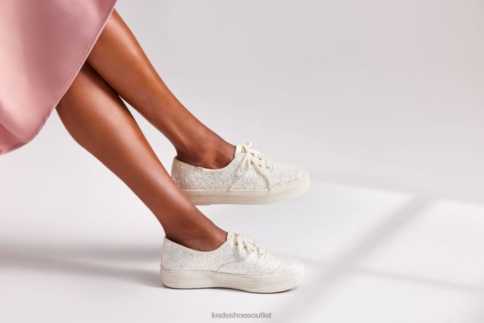Footwear The Platform Glitter Celebration Sneaker Women Keds 4D6HZ102 Cream
