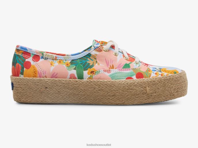 Footwear The Platform Jute Sicily Women Keds x Rifle Paper Co. 4D6HZ182 White Multi