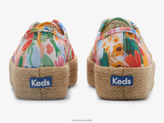Footwear The Platform Jute Sicily Women Keds x Rifle Paper Co. 4D6HZ182 White Multi