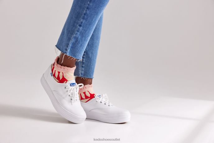 Footwear The Platform Leather Sneaker Women Keds 4D6HZ101 White