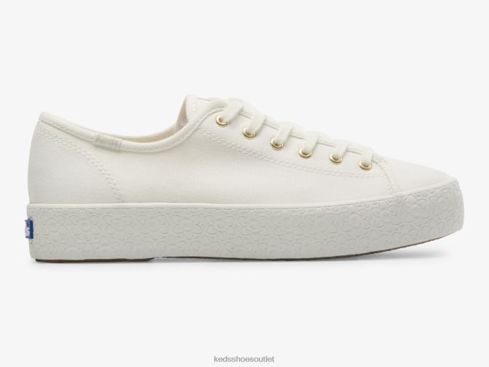 Footwear Triple Kick Canvas Emboss Foxing Sneaker Women Keds 4D6HZ171 Snow White