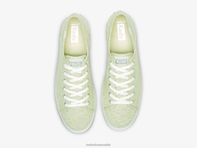 Footwear Triple Kick Canvas Lines Print Sneaker Women Keds 4D6HZ176 Tan Silver