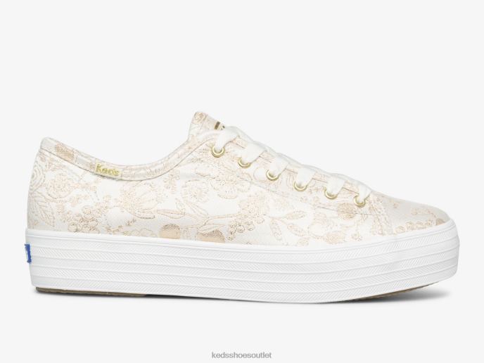 Footwear Triple Kick Colette Jacquard Sneaker Women Keds x Rifle Paper Co. 4D6HZ130 Ivory