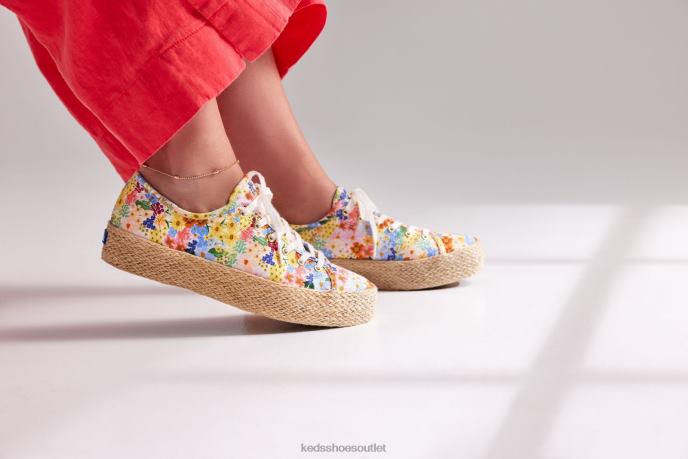 Footwear Triple Kick Jute Margaux Women Keds x Rifle Paper Co. 4D6HZ177 White Multi
