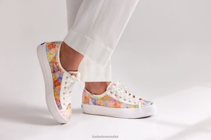 Footwear Triple Kick Mesh Margaux Women Keds x Rifle Paper Co. 4D6HZ181 White Multi
