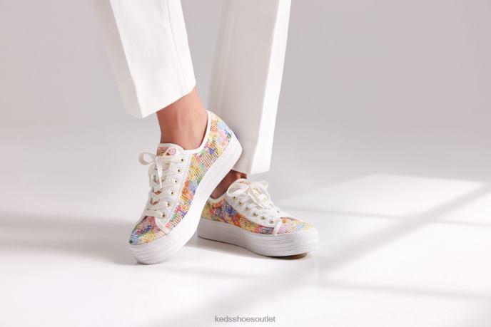 Footwear Triple Kick Mesh Margaux Women Keds x Rifle Paper Co. 4D6HZ181 White Multi