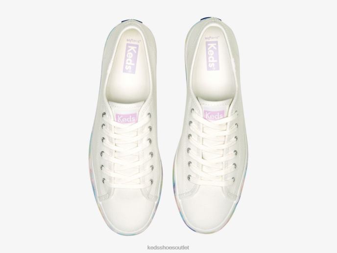 Footwear Triple Up Abstract Floral Foxing Sneaker Women Keds 4D6HZ172 White Multi