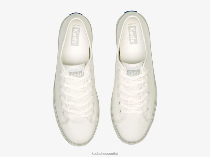 Footwear Triple Up Canvas Foxing Stripe Sneaker Women Keds 4D6HZ183 White Grey