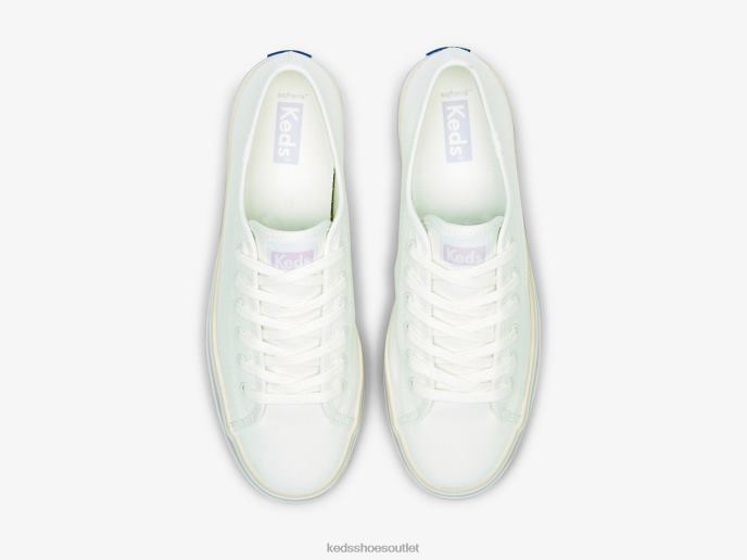 Footwear Triple Up Canvas Foxing Stripe Sneaker Women Keds 4D6HZ184 White Lilac