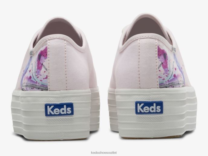 Footwear Triple Up Canvas Painterly Floral Sneaker Women Keds 4D6HZ160 Light Pink