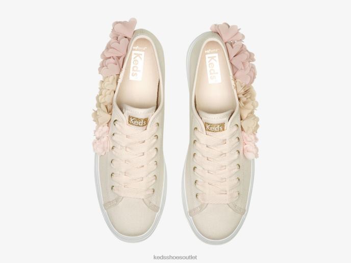 Footwear Triple Up Floral Applique Celebrations Sneaker Women Keds 4D6HZ210 Pink