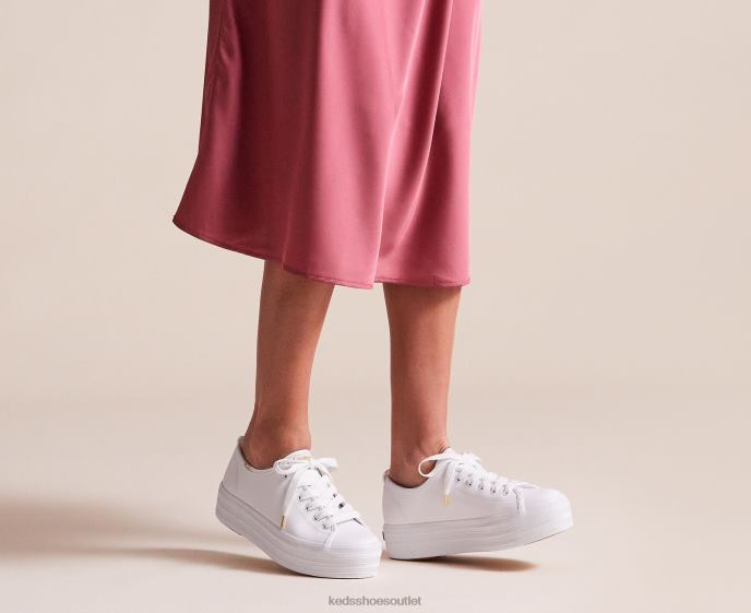 Footwear Triple Up Leather Sneaker Women Keds 4D6HZ90 White