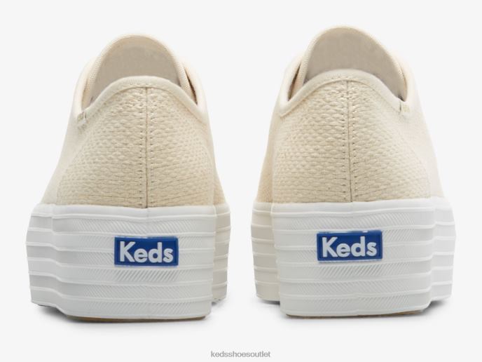 Footwear Triple Up Metallic Woven Sneaker Women Keds 4D6HZ189 Natural Gold