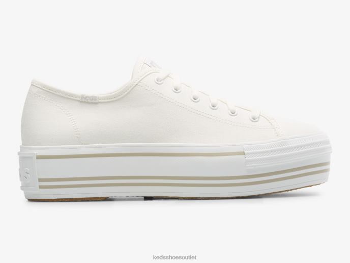 Footwear Triple Up Patchwork Foxing Sneaker Women Keds 4D6HZ191 White