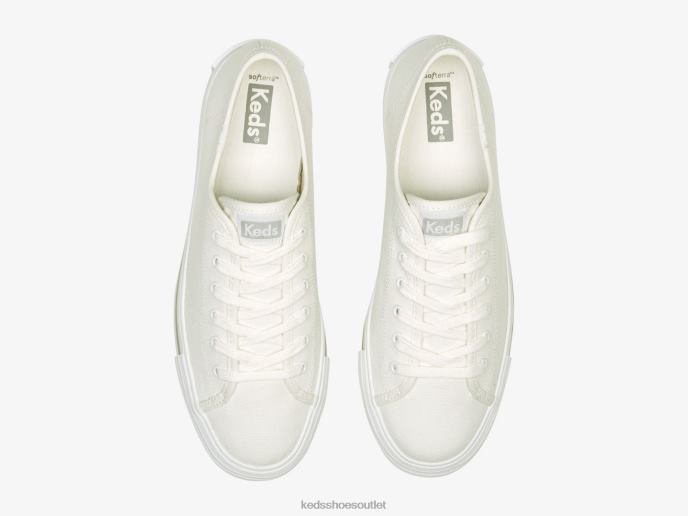 Footwear Triple Up Patchwork Foxing Sneaker Women Keds 4D6HZ191 White