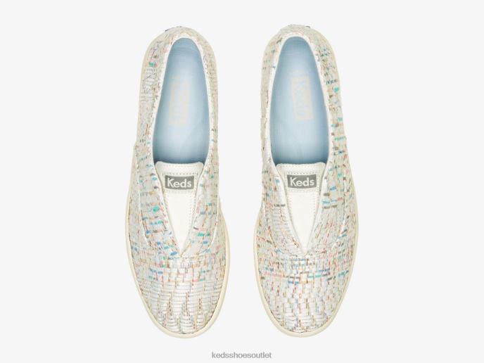 Footwear Chillax Textile Natural Weave Slip On Sneaker Women Keds 4D6HZ63 White Multi