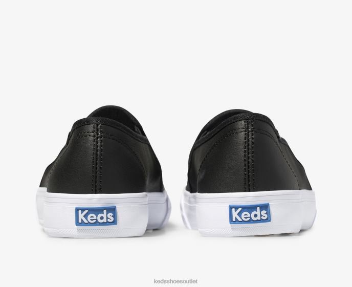 Footwear Double Decker Leather Slip On Sneaker Women Keds 4D6HZ27 Black