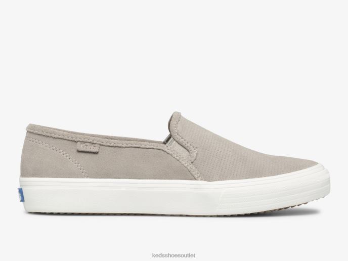 Footwear Double Decker Perf Suede Slip On Sneaker Women Keds 4D6HZ44 Grey