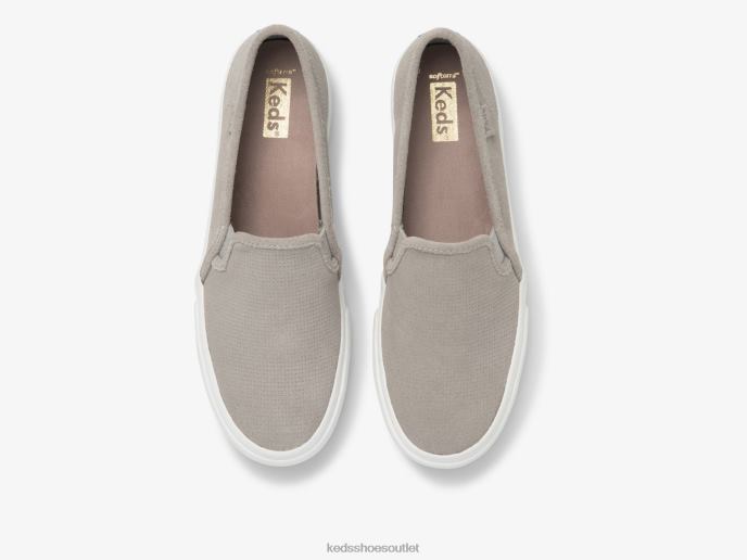 Footwear Double Decker Perf Suede Slip On Sneaker Women Keds 4D6HZ44 Grey