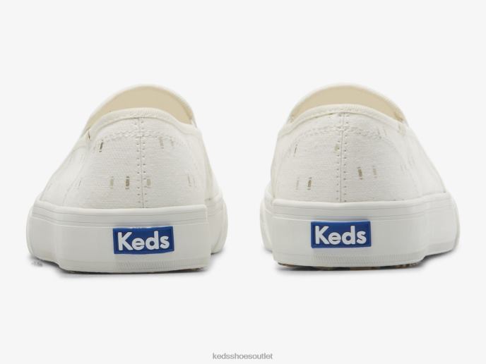 Footwear Double Decker Textile Slip On Sneaker Women Keds 4D6HZ70 Off White Gold