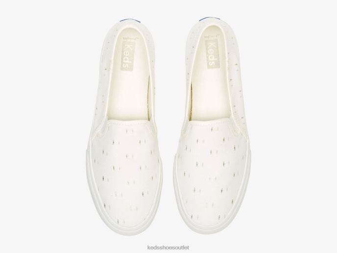 Footwear Double Decker Textile Slip On Sneaker Women Keds 4D6HZ70 Off White Gold