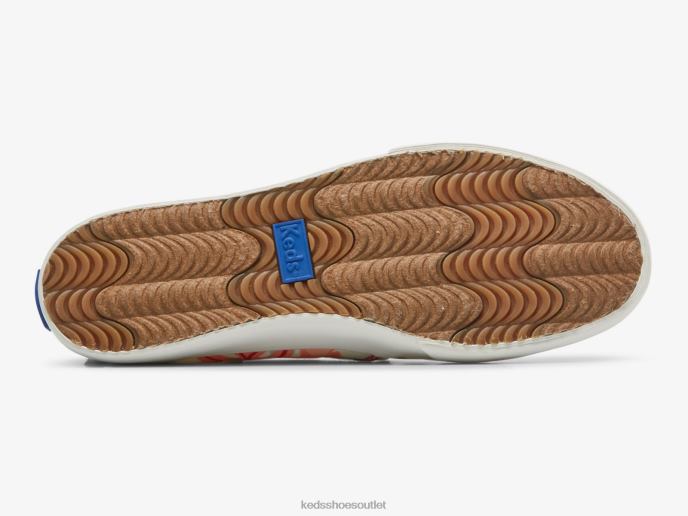 Footwear Double Decker Tropical Print Slip On Sneaker Women Keds 4D6HZ13 White Coral