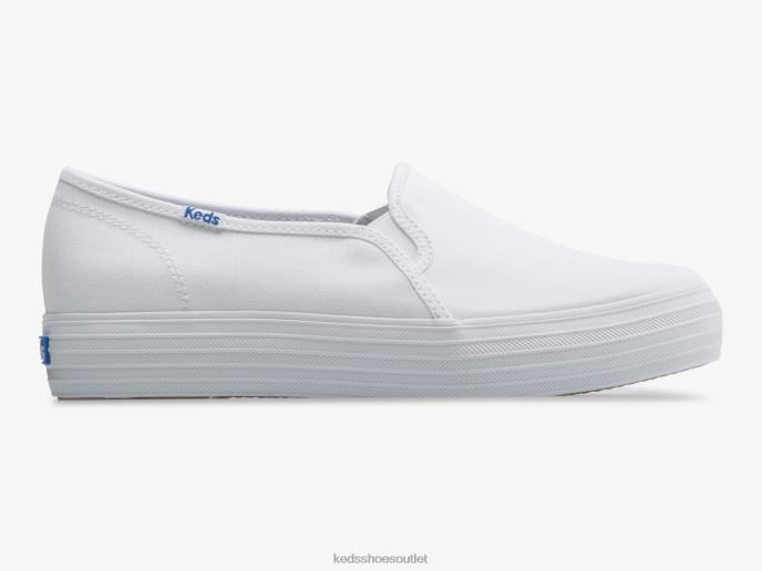 Footwear Triple Decker Canvas Slip On Sneaker Women Keds 4D6HZ40 White