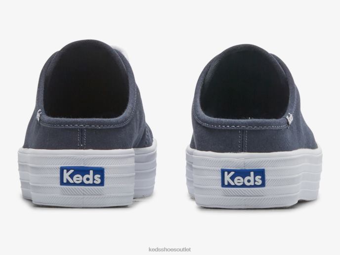 Footwear Triple Kick Mule Canvas Slip On Sneaker Women Keds 4D6HZ49 Navy