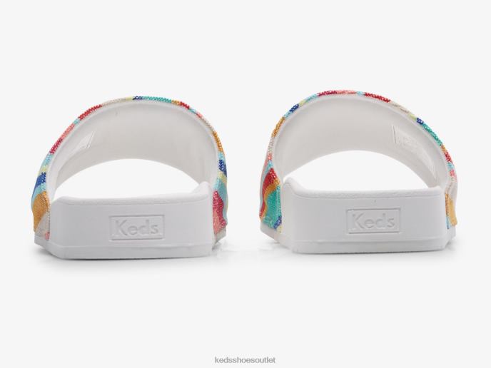 Footwear Bliss Eco-Friendly Slip On Women Keds 4D6HZ18 White Pink Multi