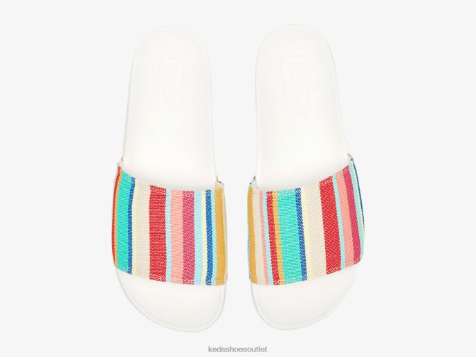 Footwear Bliss Eco-Friendly Slip On Women Keds 4D6HZ18 White Pink Multi