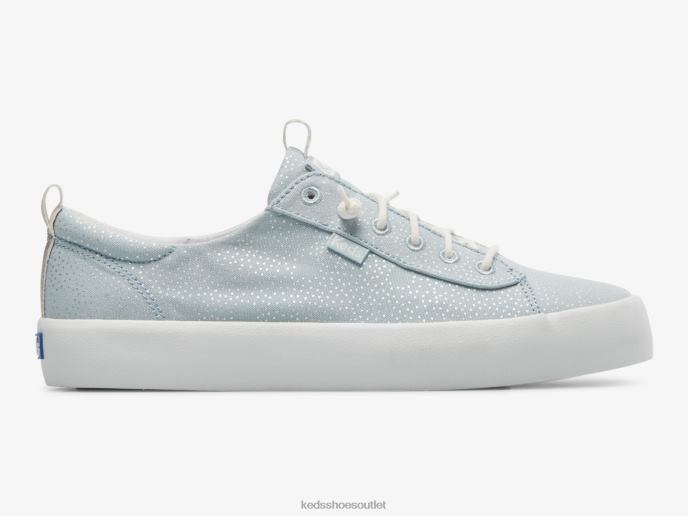 Footwear Kickback Canvas Dots Print Sneaker Women Keds 4D6HZ62 Light Blue Silver