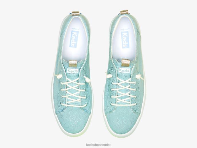 Footwear Kickback Canvas Dots Print Sneaker Women Keds 4D6HZ62 Light Blue Silver